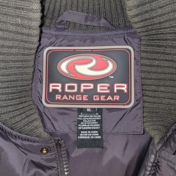 Roper Range Gear Quilted Down Jacket Men's XL Snap Front Insulated Bomber - Picture 5 of 10